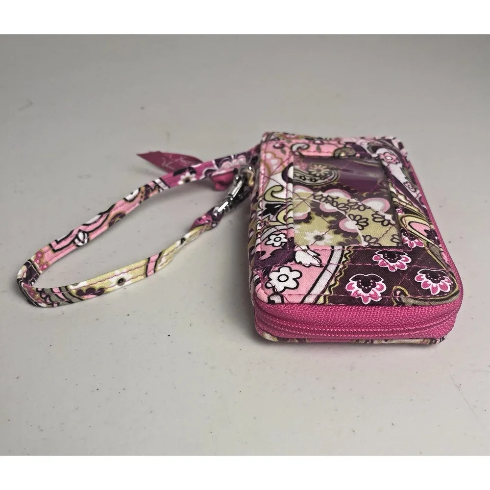 Vera Bradley Pink Wallet Very Berry Paisley All In One Wristlet ID Retired NWOT - Picture 4 of 12